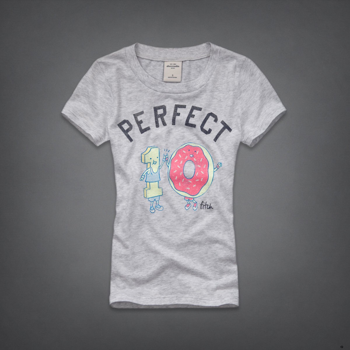 Abercrombie Fitch Mujeres De Cuello Redondo Corto Remera AF8249